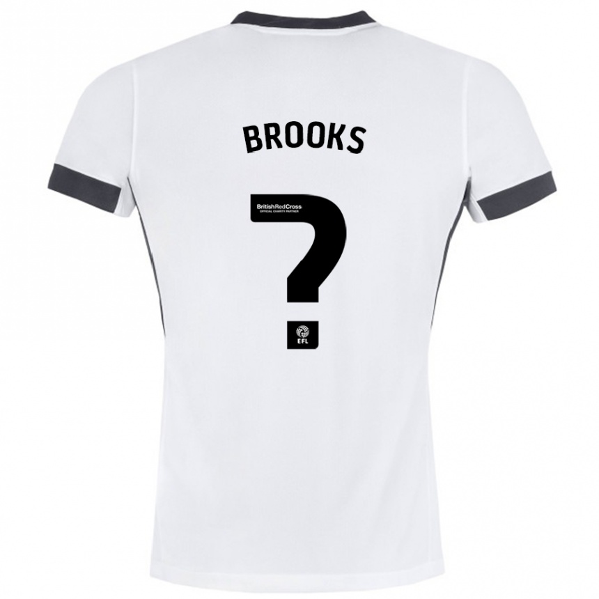 Enfant Football Maillot Kobi Brooks #0 Blanc Noir Tenues Extérieur 2024/25