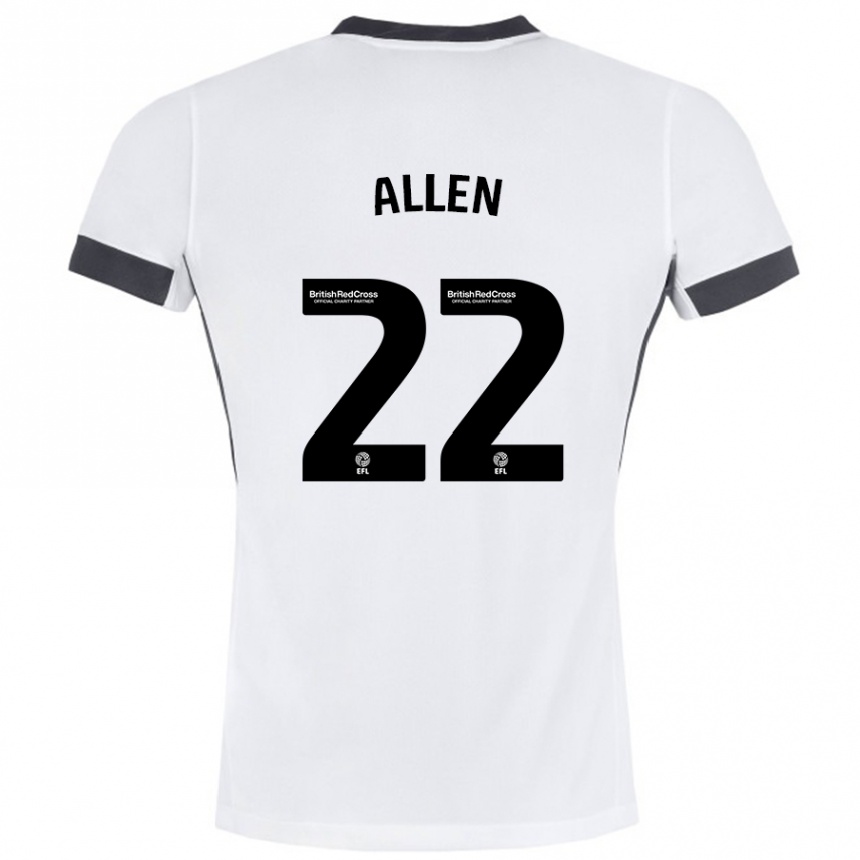 Enfant Football Maillot Remi Allen #22 Blanc Noir Tenues Extérieur 2024/25