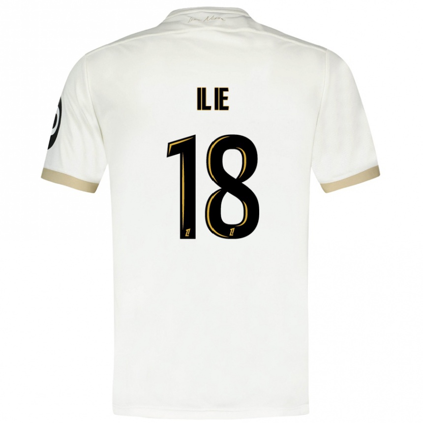 Enfant Football Maillot Rareș Ilie #18 Blanc Doré Tenues Extérieur 2024/25