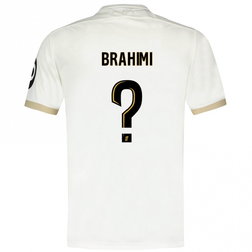 Enfant Football Maillot Billal Brahimi #0 Blanc Doré Tenues Extérieur 2024/25