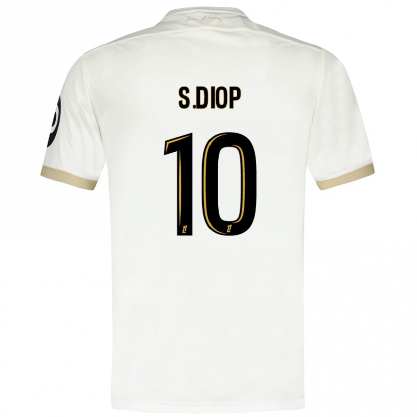 Enfant Football Maillot Sofiane Diop #10 Blanc Doré Tenues Extérieur 2024/25