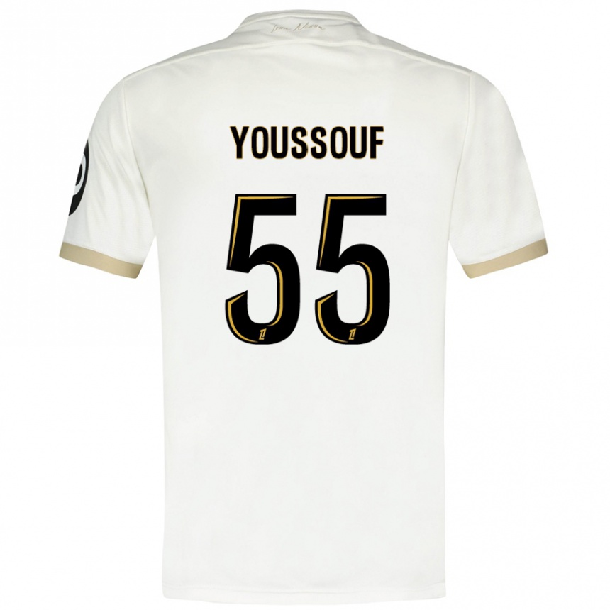 Enfant Football Maillot Youssouf Ndayishimiye #55 Blanc Doré Tenues Extérieur 2024/25