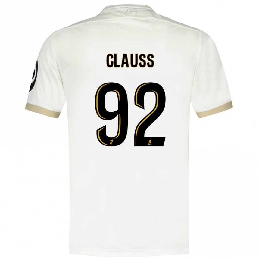 Enfant Football Maillot Jonathan Clauss #92 Blanc Doré Tenues Extérieur 2024/25