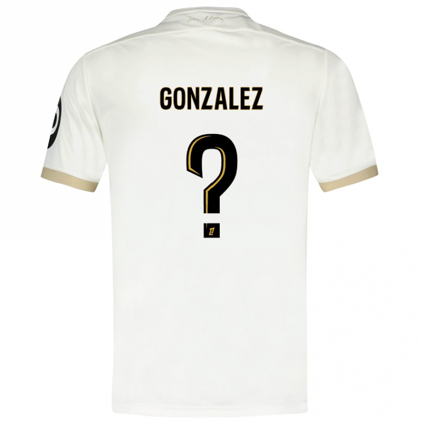 Enfant Football Maillot Anthony Gonzalez #0 Blanc Doré Tenues Extérieur 2024/25