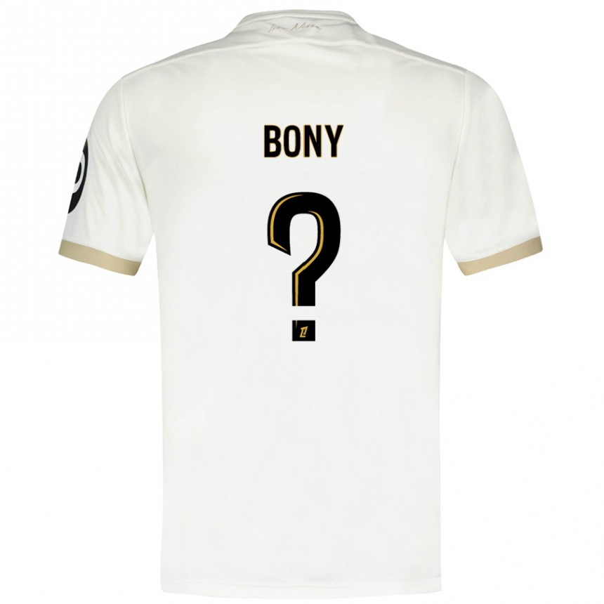 Enfant Football Maillot Geoffroy Bony #0 Blanc Doré Tenues Extérieur 2024/25