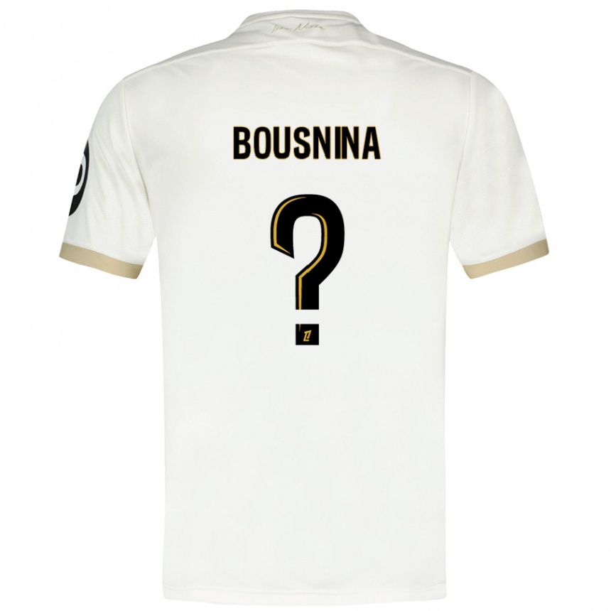 Enfant Football Maillot Farès Bousnina #0 Blanc Doré Tenues Extérieur 2024/25