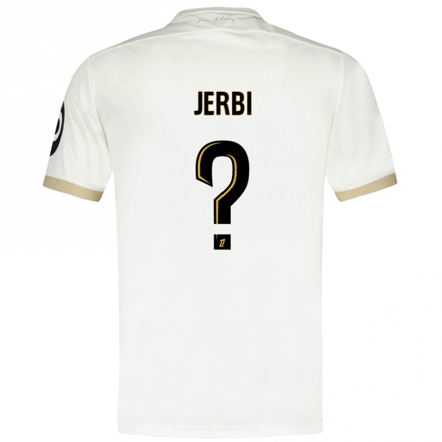 Enfant Football Maillot Rayan Jerbi #0 Blanc Doré Tenues Extérieur 2024/25