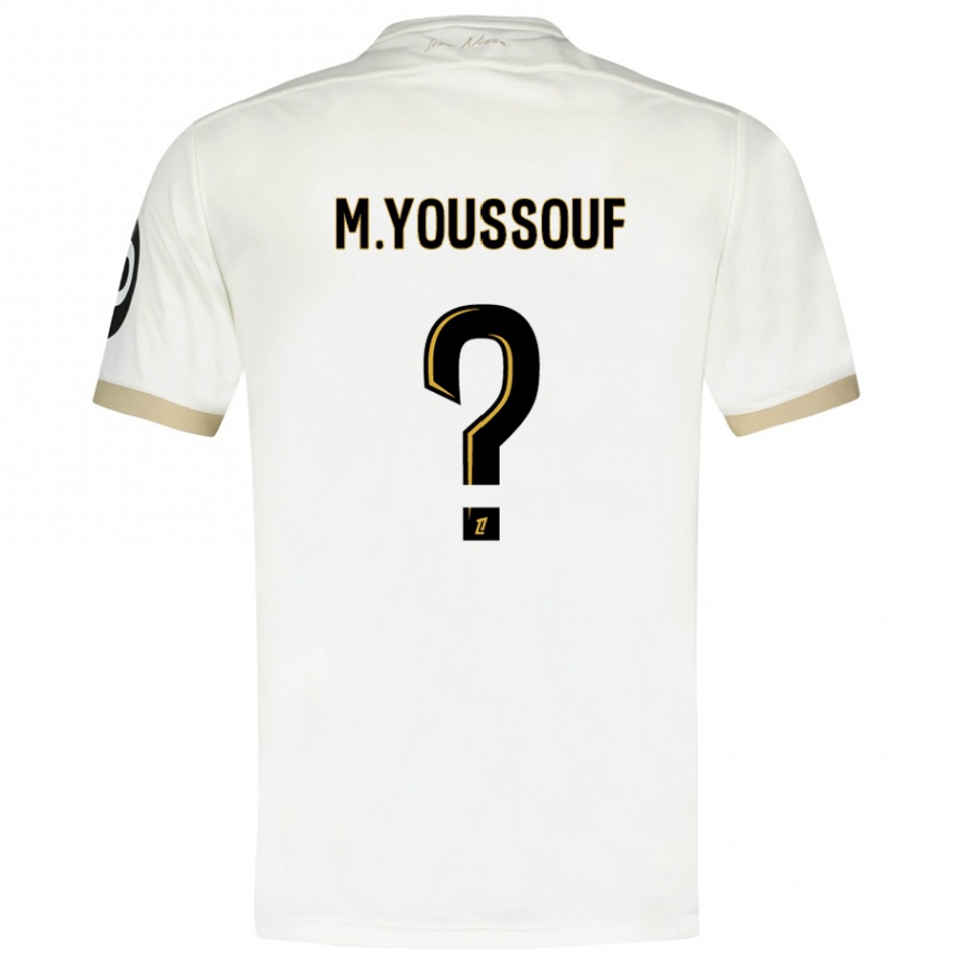 Enfant Football Maillot Mousslim Youssouf #0 Blanc Doré Tenues Extérieur 2024/25