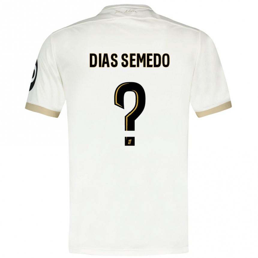 Enfant Football Maillot Samuel Dias Semedo #0 Blanc Doré Tenues Extérieur 2024/25