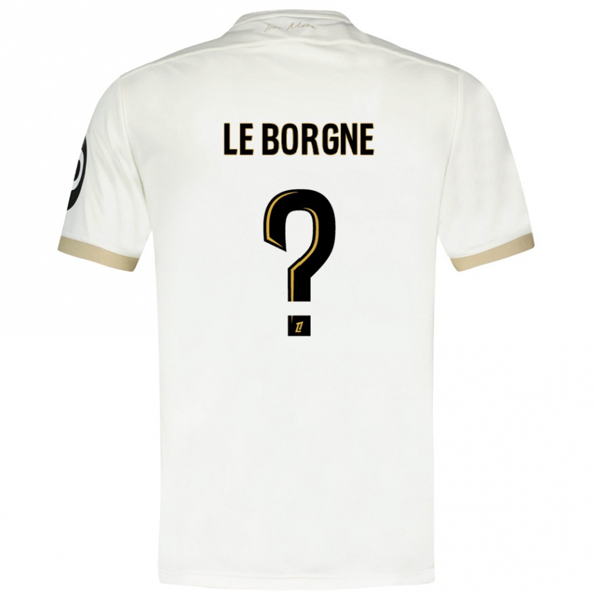 Enfant Football Maillot Andréa Le Borgne #0 Blanc Doré Tenues Extérieur 2024/25