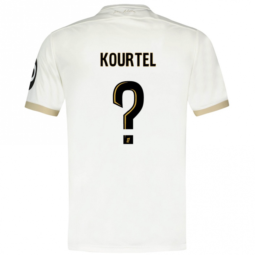 Enfant Football Maillot Kaïs Kourtel #0 Blanc Doré Tenues Extérieur 2024/25