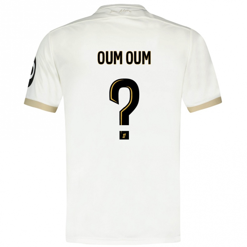 Enfant Football Maillot Dorian Oum Oum #0 Blanc Doré Tenues Extérieur 2024/25