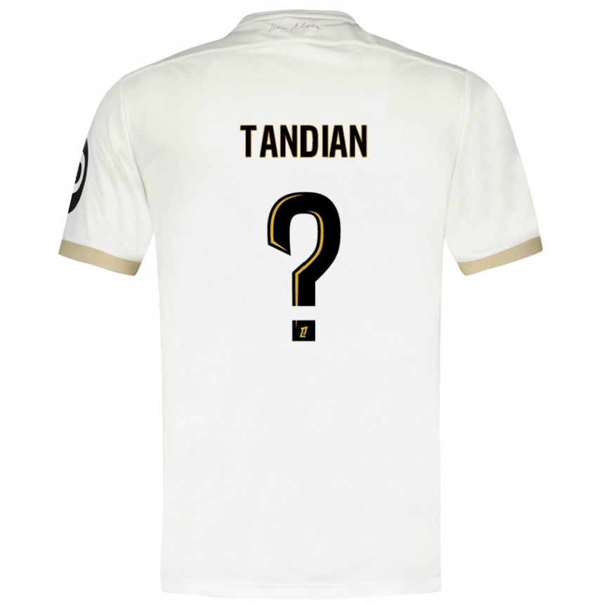 Enfant Football Maillot Elage Tandian #0 Blanc Doré Tenues Extérieur 2024/25