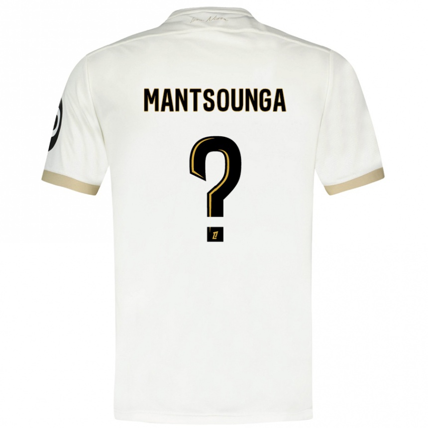 Enfant Football Maillot Brad-Hamilton Mantsounga #0 Blanc Doré Tenues Extérieur 2024/25