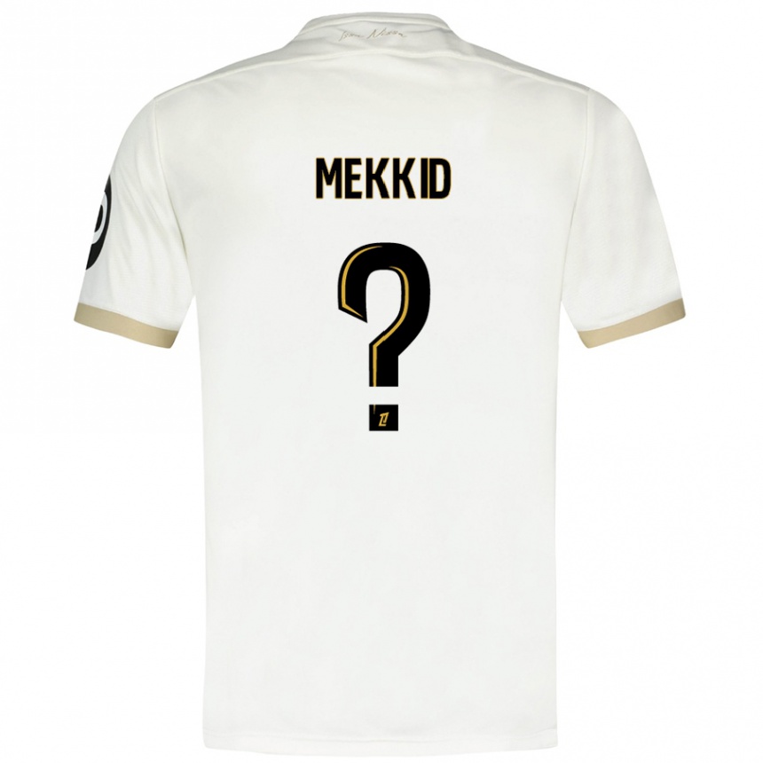 Enfant Football Maillot Ayoub Mekkid #0 Blanc Doré Tenues Extérieur 2024/25