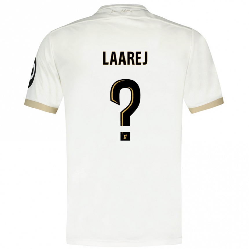 Enfant Football Maillot Nassim Laarej #0 Blanc Doré Tenues Extérieur 2024/25