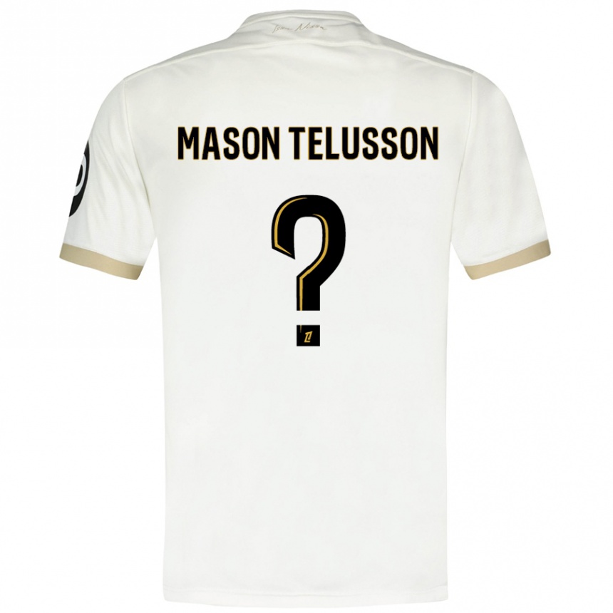 Enfant Football Maillot Jah Mason Telusson #0 Blanc Doré Tenues Extérieur 2024/25