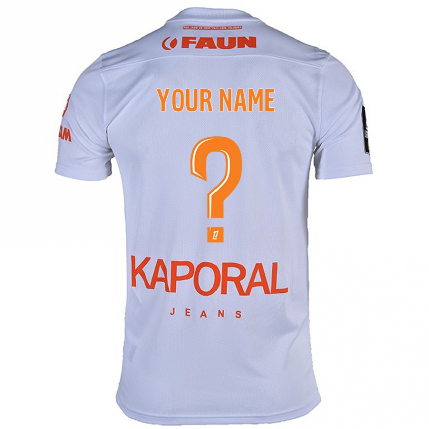 Enfant Football Maillot Votre Nom #0 Blanc Tenues Extérieur 2024/25