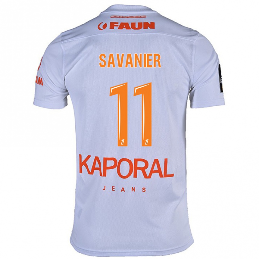 Enfant Football Maillot Téji Savanier #11 Blanc Tenues Extérieur 2024/25