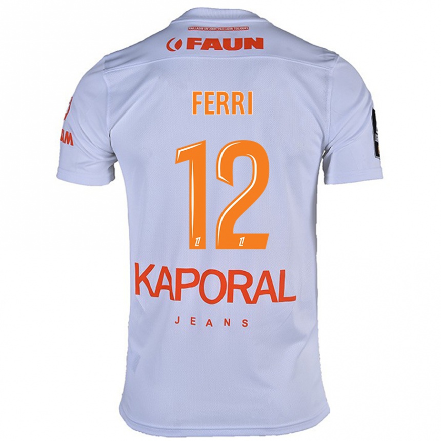 Enfant Football Maillot Jordan Ferri #12 Blanc Tenues Extérieur 2024/25