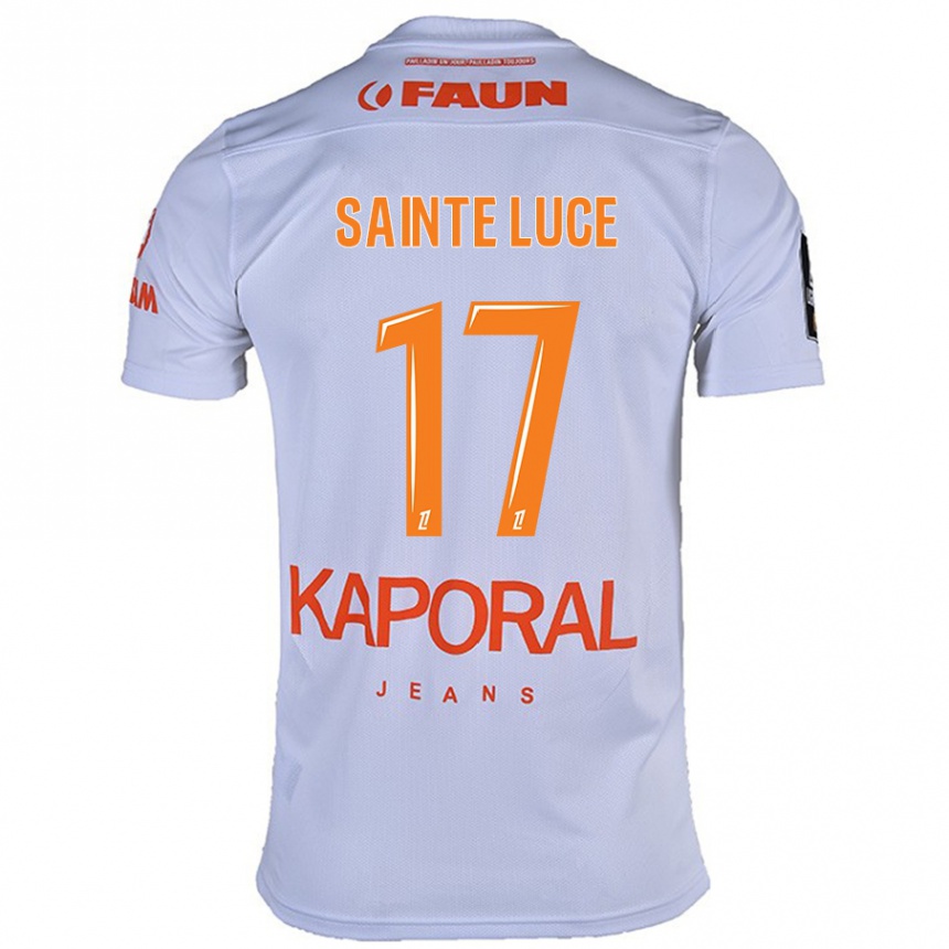 Enfant Football Maillot Théo Sainte-Luce #17 Blanc Tenues Extérieur 2024/25