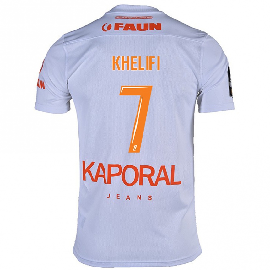 Enfant Football Maillot Léa Khelifi #7 Blanc Tenues Extérieur 2024/25