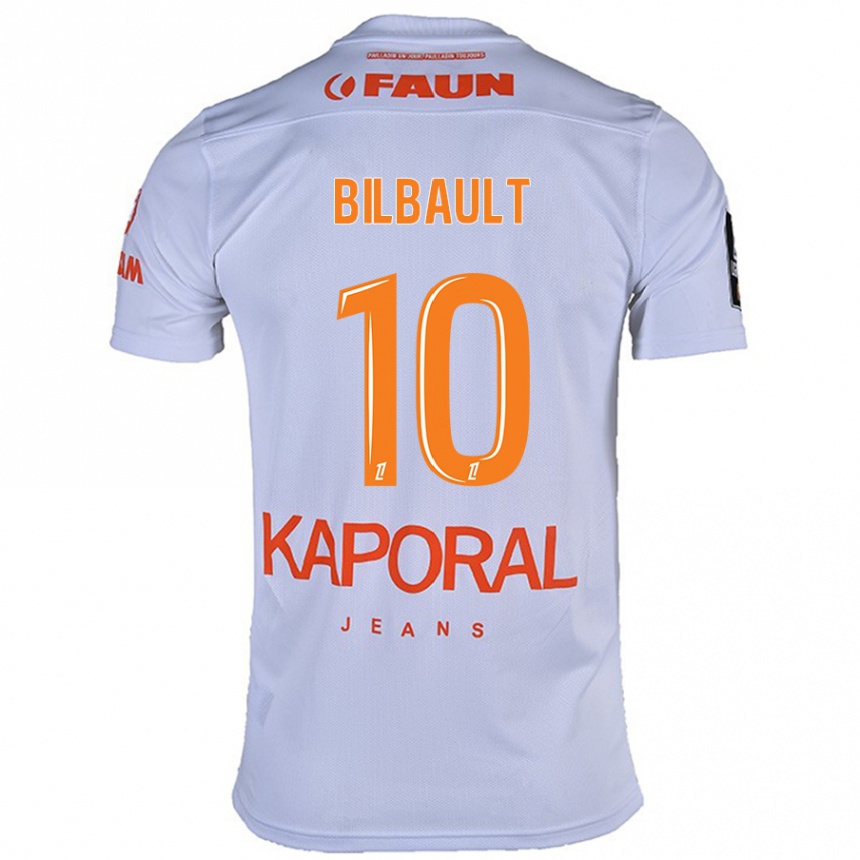 Enfant Football Maillot Charlotte Bilbault #10 Blanc Tenues Extérieur 2024/25