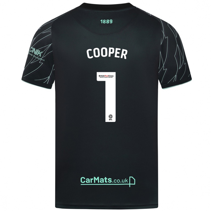 Enfant Football Maillot Michael Cooper #1 Noir Vert Tenues Extérieur 2024/25