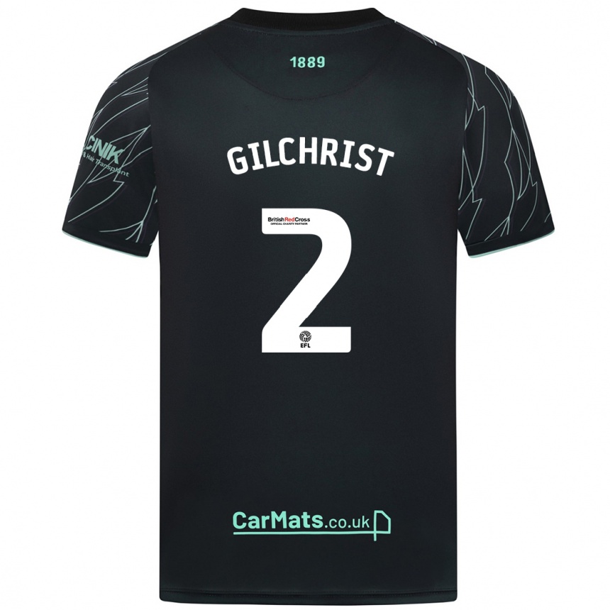 Enfant Football Maillot Alfie Gilchrist #2 Noir Vert Tenues Extérieur 2024/25