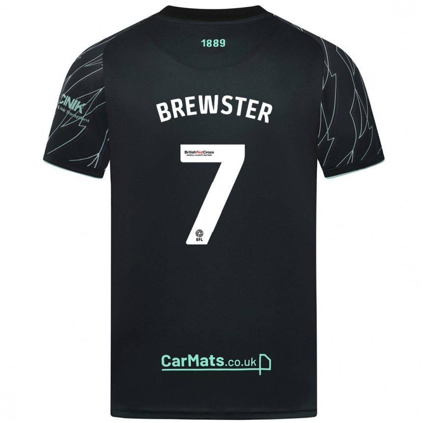 Enfant Football Maillot Rhian Brewster #7 Noir Vert Tenues Extérieur 2024/25