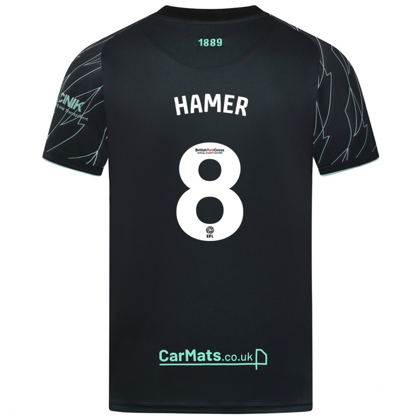 Enfant Football Maillot Gustavo Hamer #8 Noir Vert Tenues Extérieur 2024/25