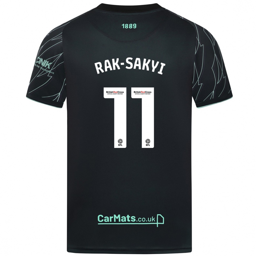 Enfant Football Maillot Jesurun Rak-Sakyi #11 Noir Vert Tenues Extérieur 2024/25