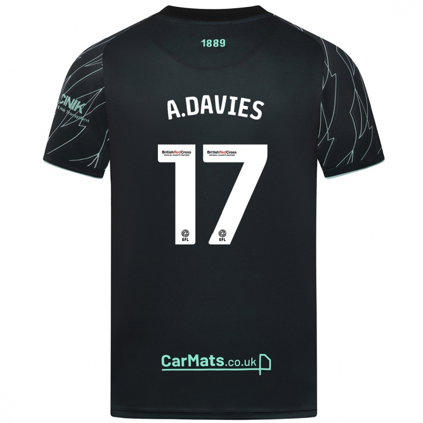 Enfant Football Maillot Adam Davies #17 Noir Vert Tenues Extérieur 2024/25