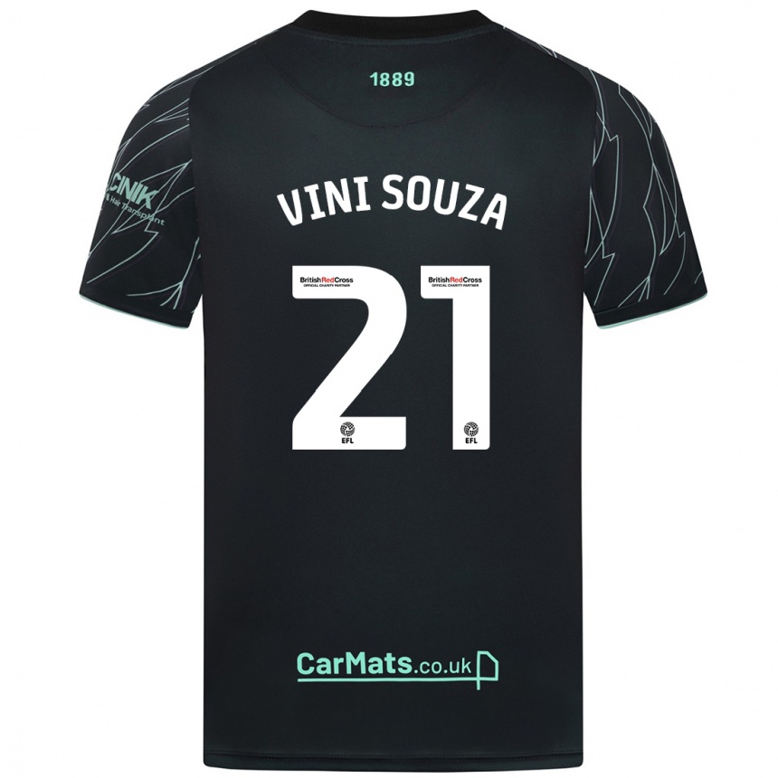 Enfant Football Maillot Vini Souza #21 Noir Vert Tenues Extérieur 2024/25