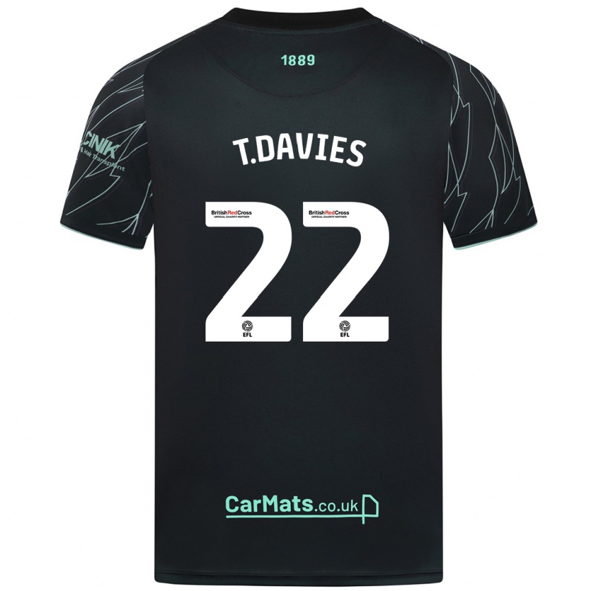 Enfant Football Maillot Tom Davies #22 Noir Vert Tenues Extérieur 2024/25