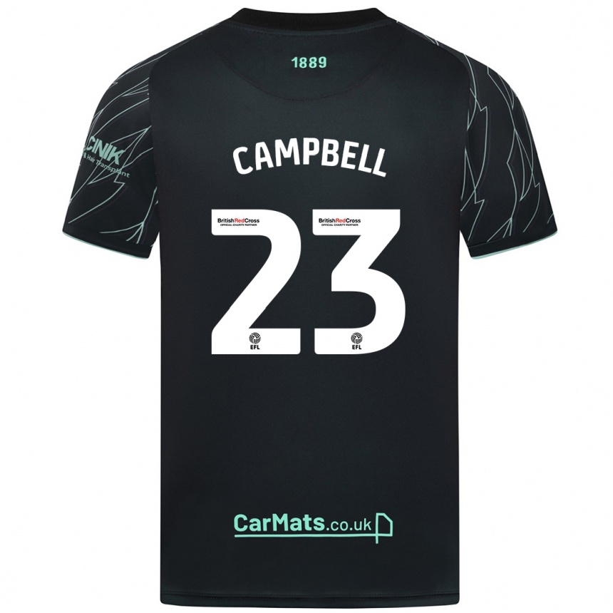 Enfant Football Maillot Tyrese Campbell #23 Noir Vert Tenues Extérieur 2024/25