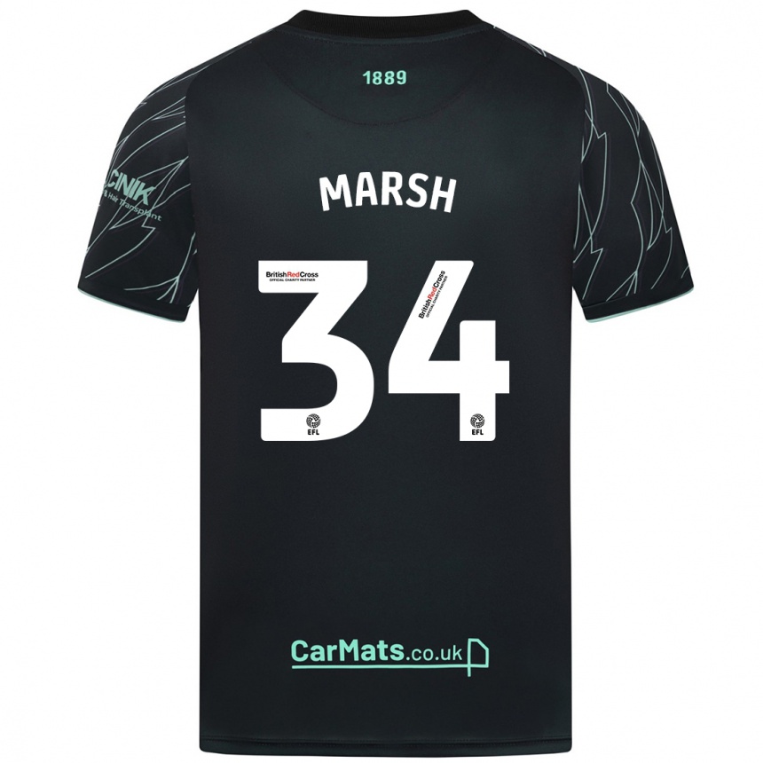 Enfant Football Maillot Louie Marsh #34 Noir Vert Tenues Extérieur 2024/25