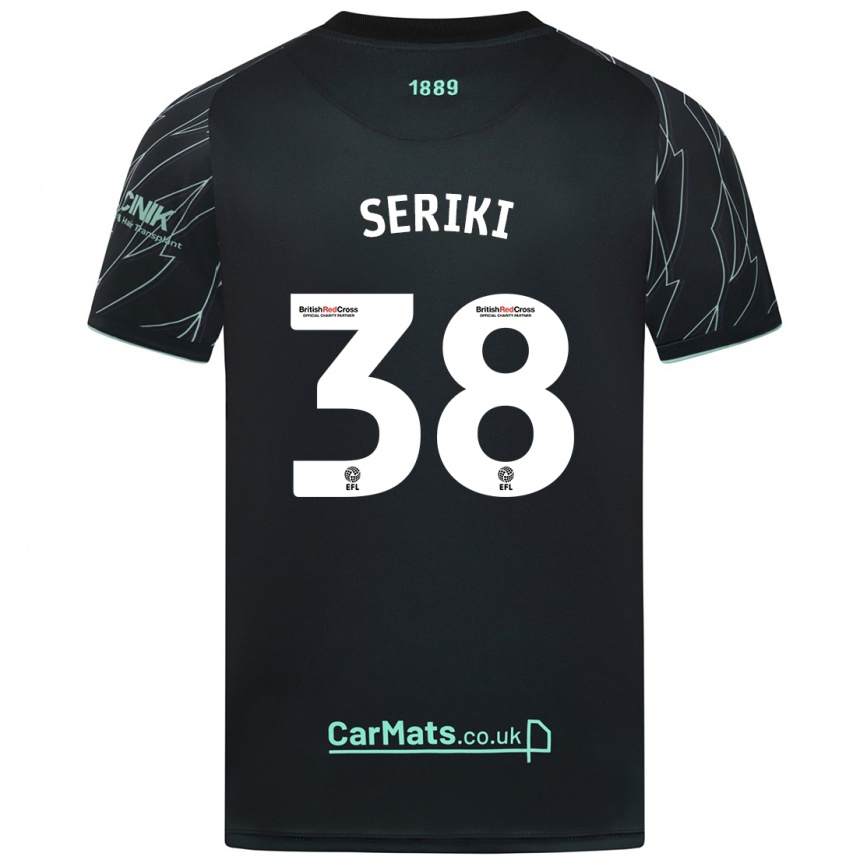 Enfant Football Maillot Femi Seriki #38 Noir Vert Tenues Extérieur 2024/25