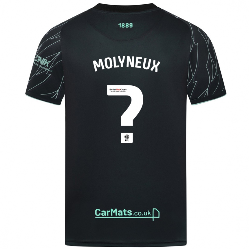 Enfant Football Maillot Henry Molyneux #0 Noir Vert Tenues Extérieur 2024/25