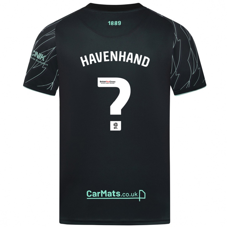 Enfant Football Maillot Kurtis Havenhand #0 Noir Vert Tenues Extérieur 2024/25