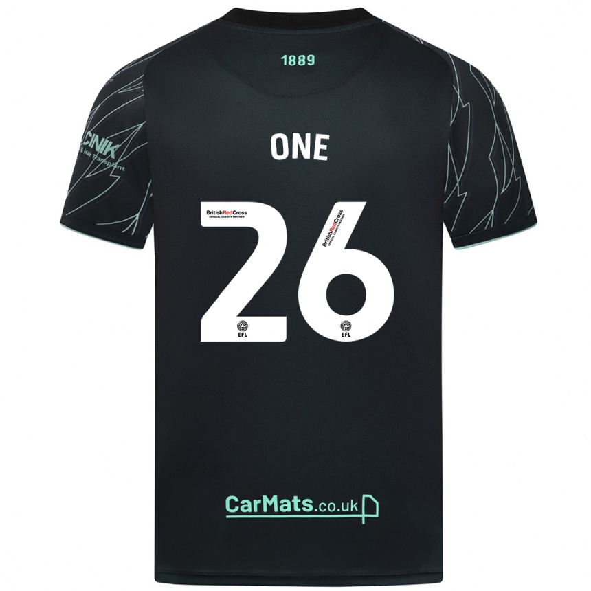 Enfant Football Maillot Ryan Oné #26 Noir Vert Tenues Extérieur 2024/25