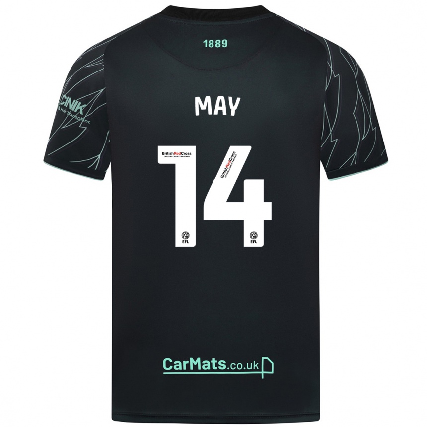 Enfant Football Maillot Ellie May #14 Noir Vert Tenues Extérieur 2024/25