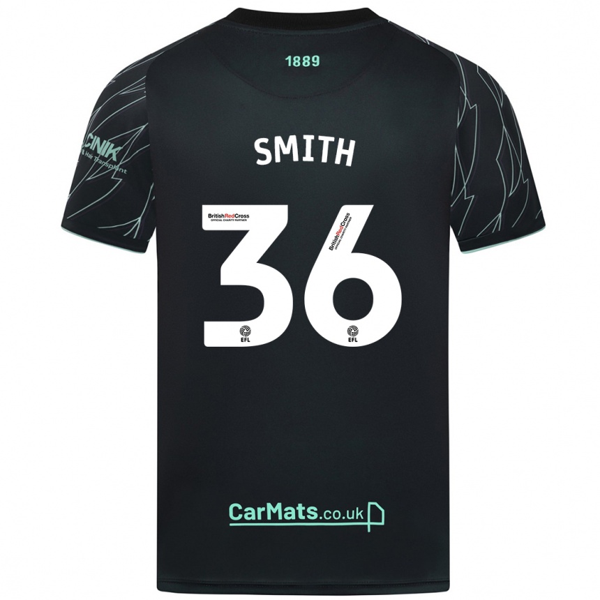 Enfant Football Maillot Joshua Smith #36 Noir Vert Tenues Extérieur 2024/25