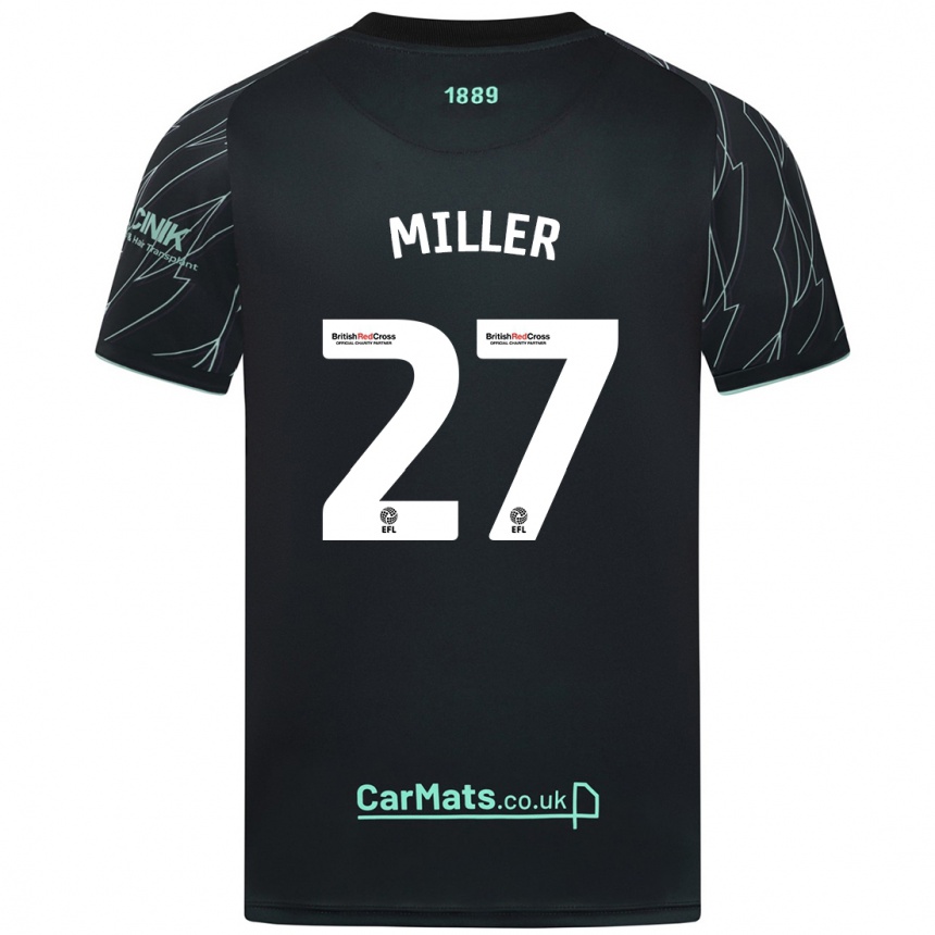 Enfant Football Maillot Lara Miller #27 Noir Vert Tenues Extérieur 2024/25