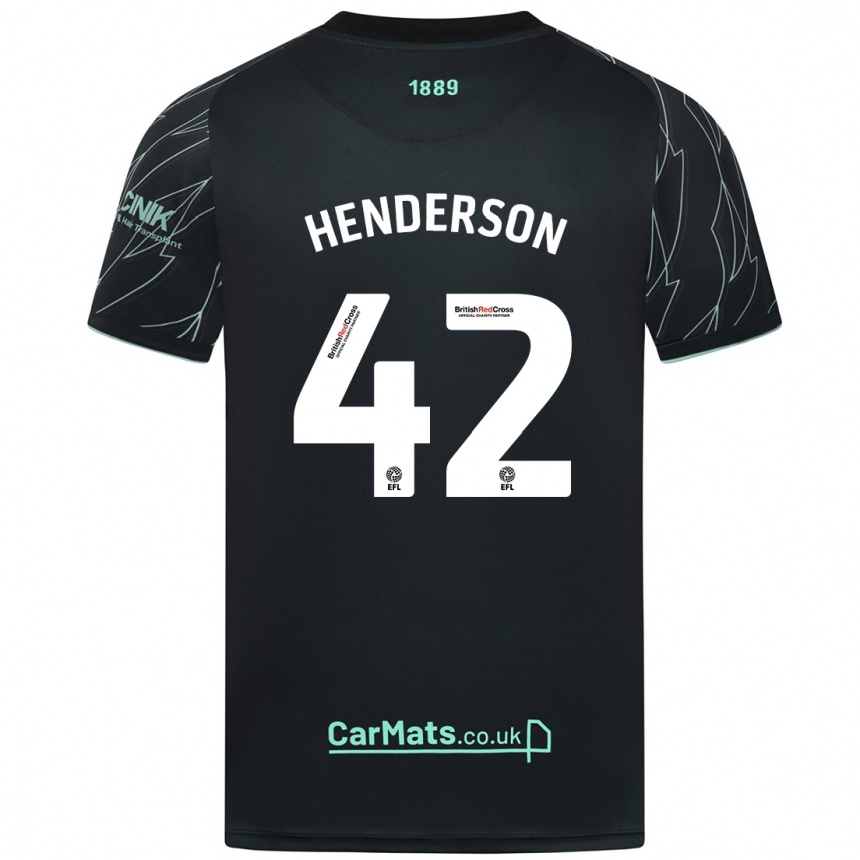 Enfant Football Maillot Peyton Henderson #42 Noir Vert Tenues Extérieur 2024/25