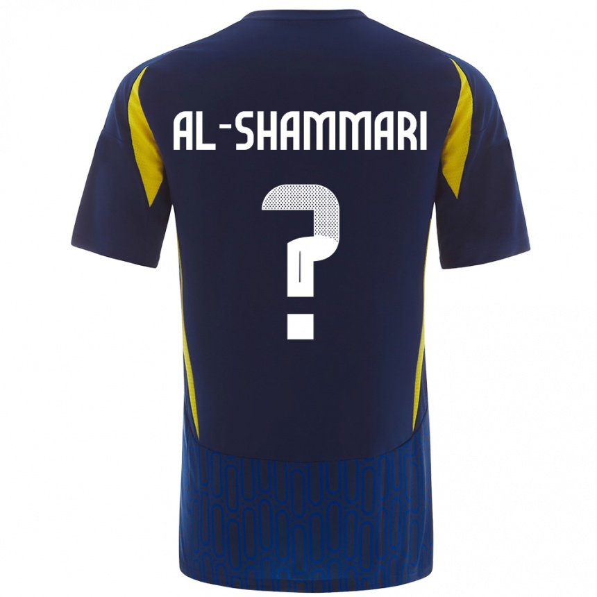 Enfant Football Maillot Mansour Al-Shammari #0 Bleu Jaune Tenues Extérieur 2024/25