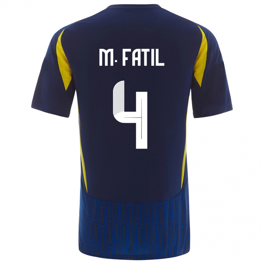 Enfant Football Maillot Mohammed Al-Fatil #4 Bleu Jaune Tenues Extérieur 2024/25