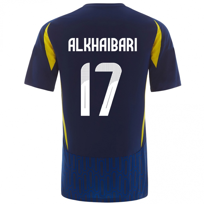 Enfant Football Maillot Abdullah Al-Khaibari #17 Bleu Jaune Tenues Extérieur 2024/25