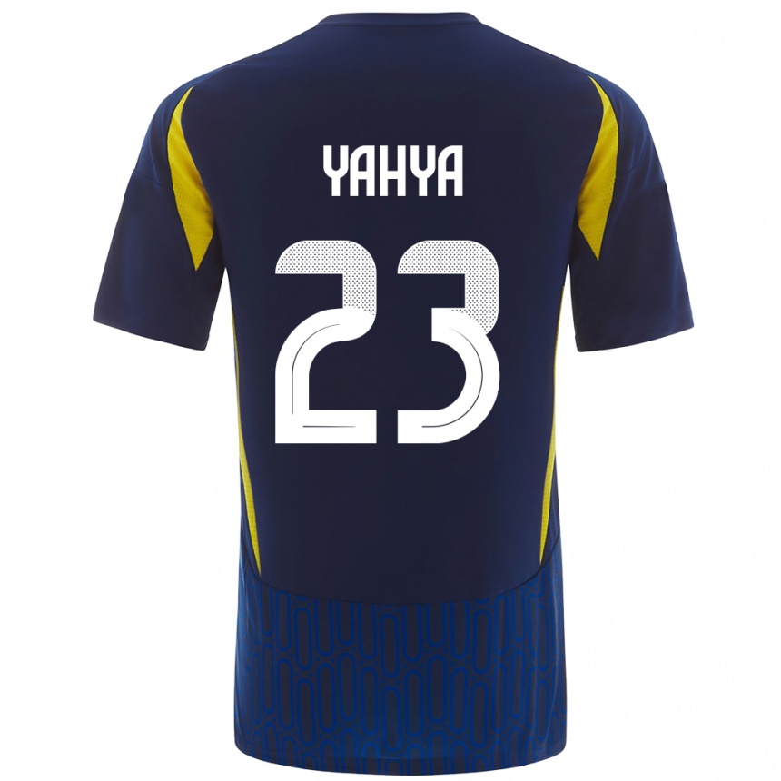 Enfant Football Maillot Ayman Yahya #23 Bleu Jaune Tenues Extérieur 2024/25