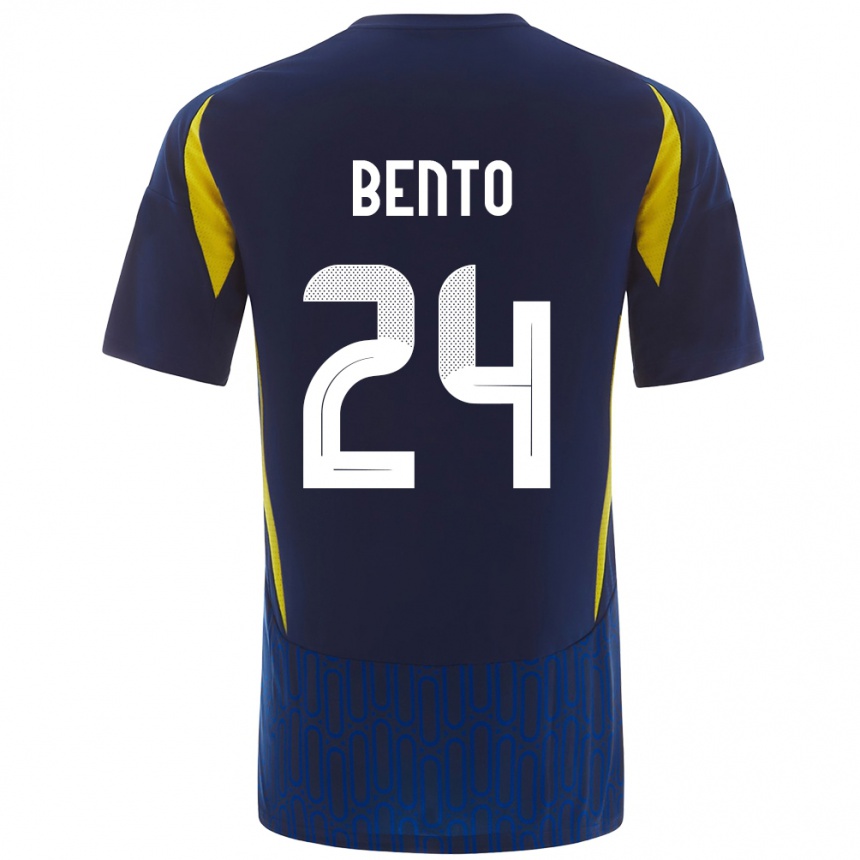 Enfant Football Maillot Bento #24 Bleu Jaune Tenues Extérieur 2024/25